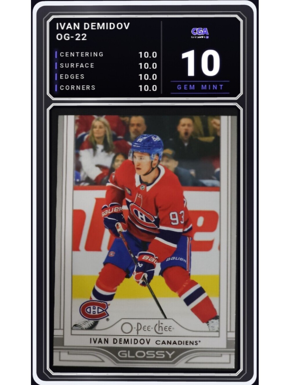 2025-26 Upper Deck OPC Glossy #OG-22 Ivan Demidov RC - CGA 10.0 Digital Grade